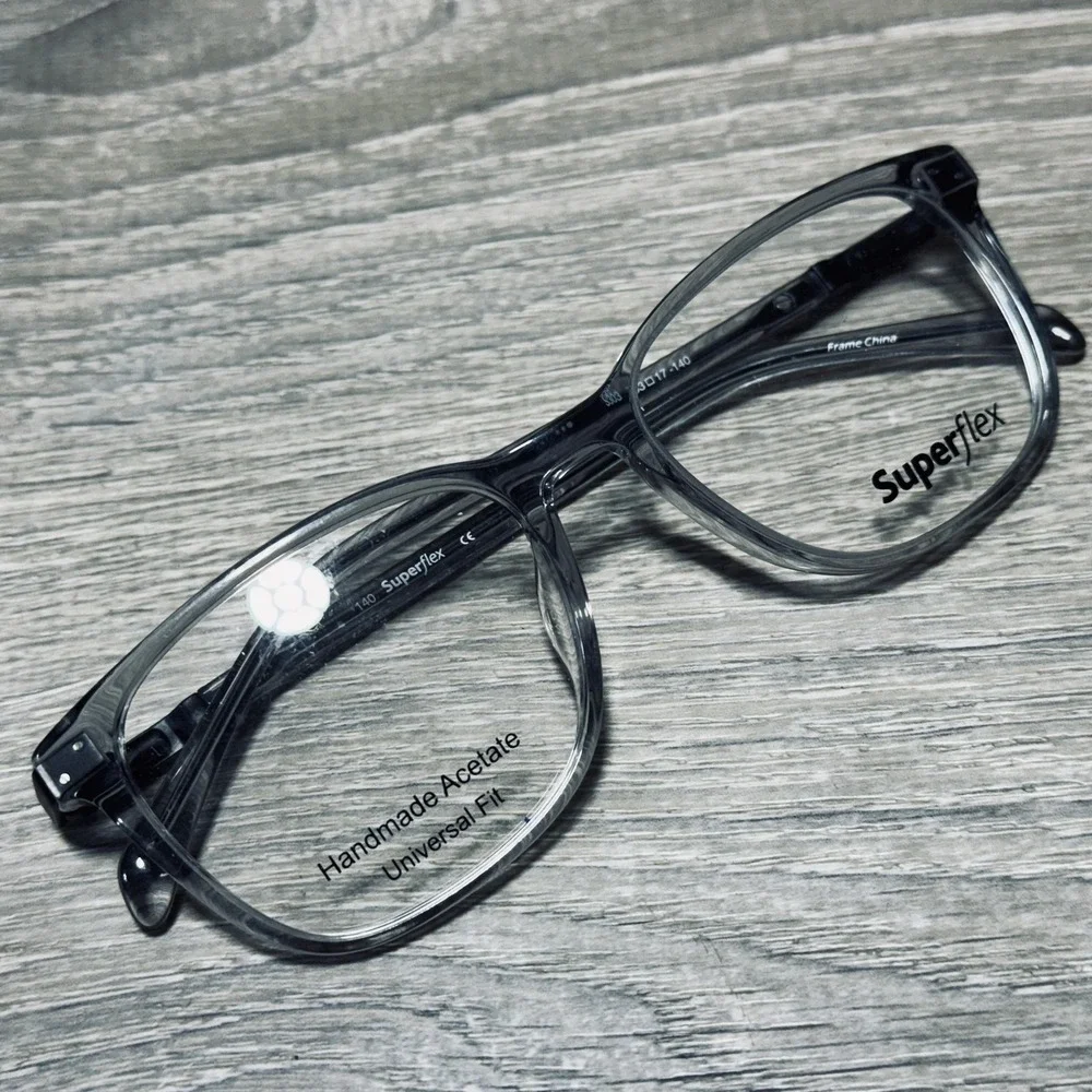 Superflex Sunglasses Frames Only Mens 53-17-140 Gray Acetate Square SF-603 S303